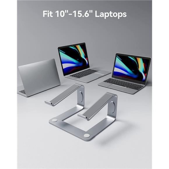 Laptop Stand, Ergonomic Laptop Riser Laptop Mount for Desk, Silver - Picture 6 of 6